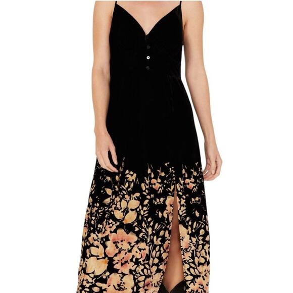 Urban Outfitters Velour Floral Cami Midi Dress Small Beyond The Radar Whimsygoth - Picture 1 of 15
